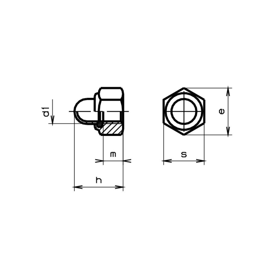 Sicherungs-Hutmuttern DIN 986-6 verzinkt blau M12