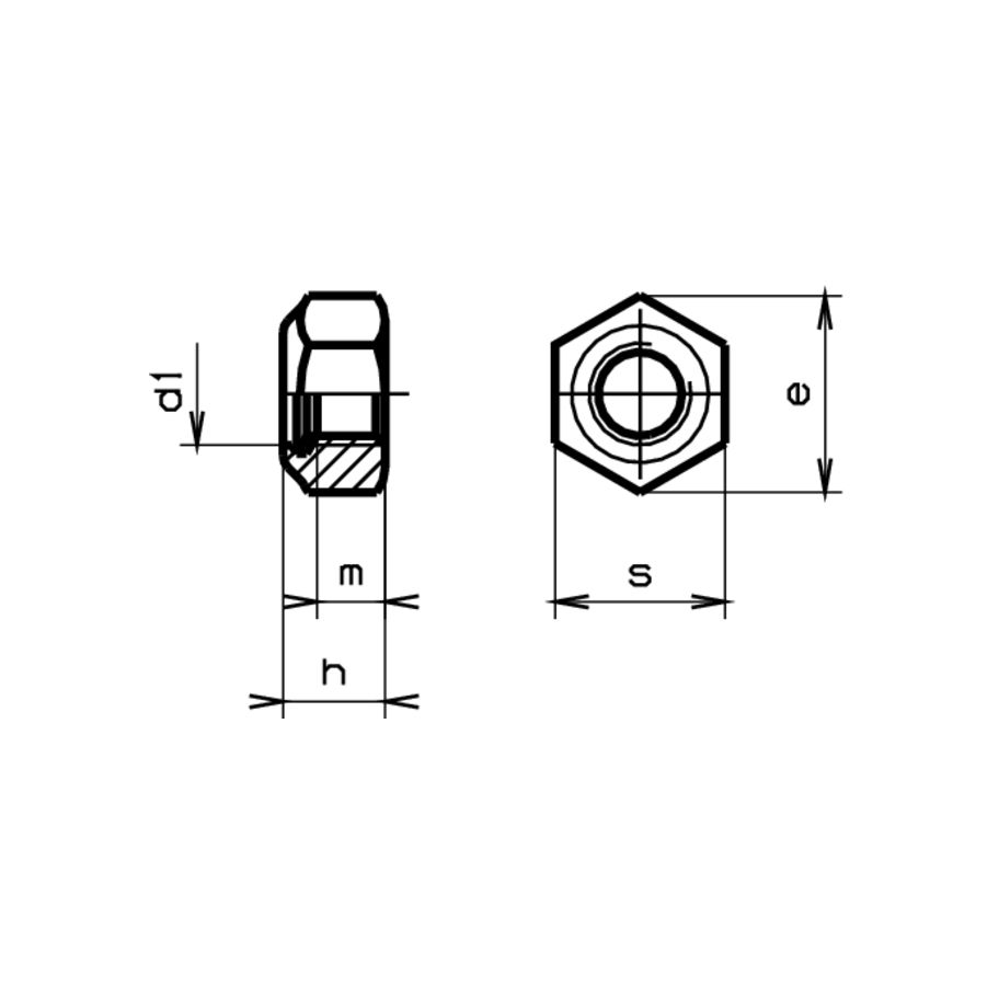 Sicherungs-Muttern niedrige Form DIN 985-8 znb M8