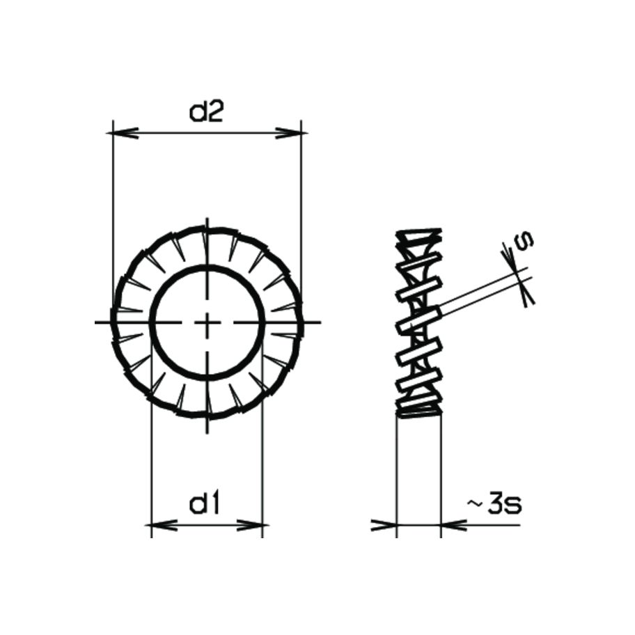 Fächerscheiben aussengezahnt DIN 6798A-A4 A 21