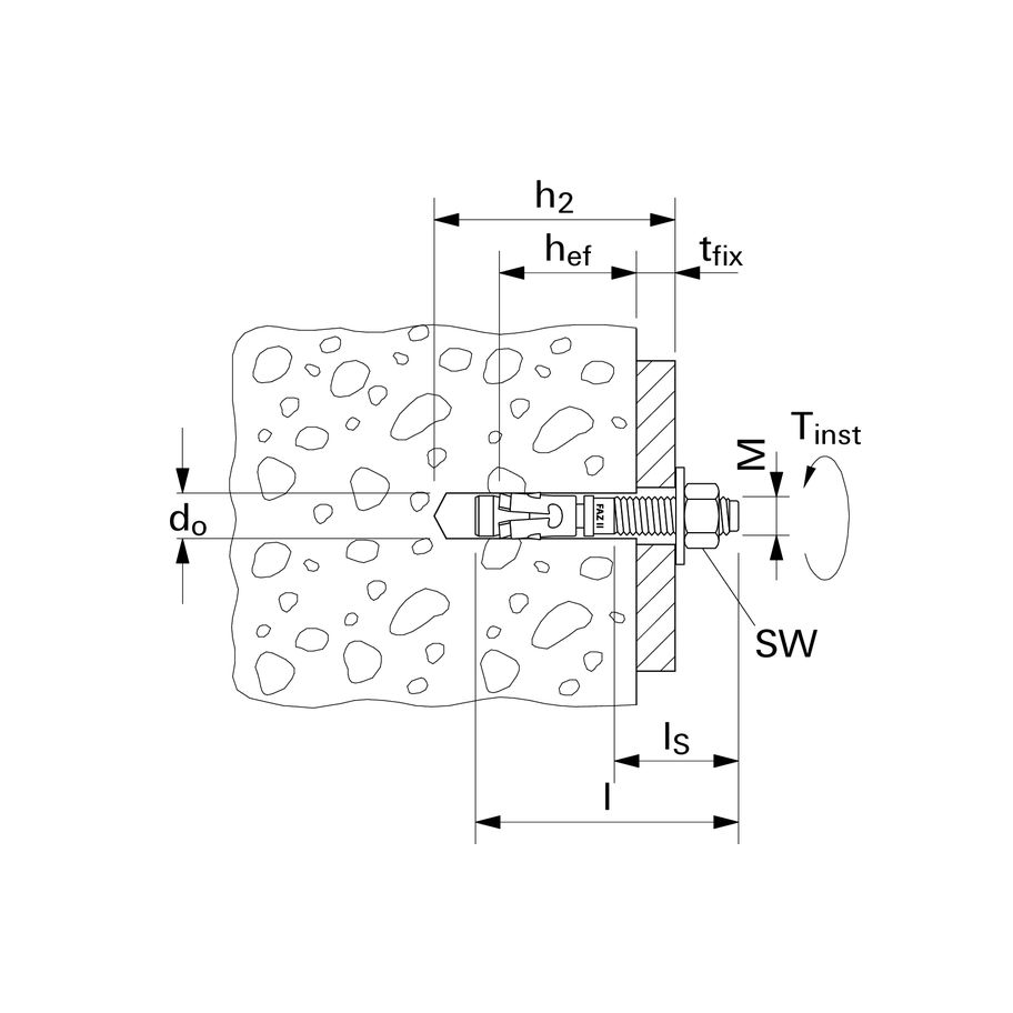 fischer Bolzenanker kurz Stahl galvanisch FAZ II 12/10 K GS