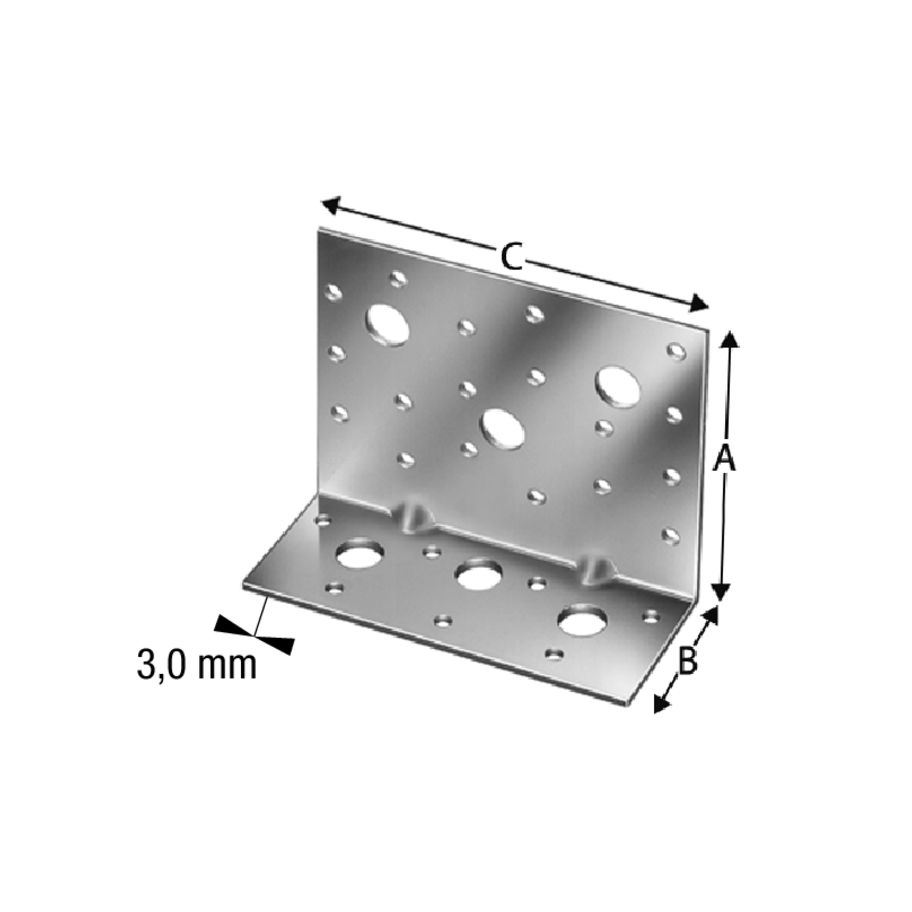 SST Winkelverbinder Stahl feuerverzinkt 90×48×3×116