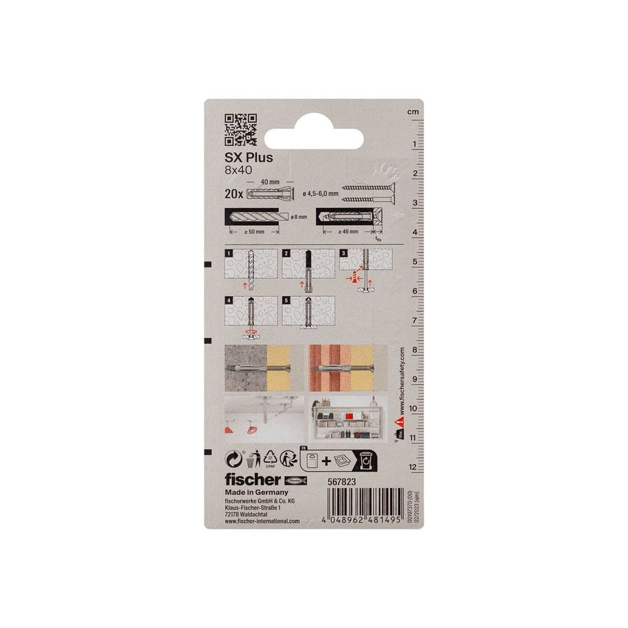 fischer Dübel SX Plus 8x40