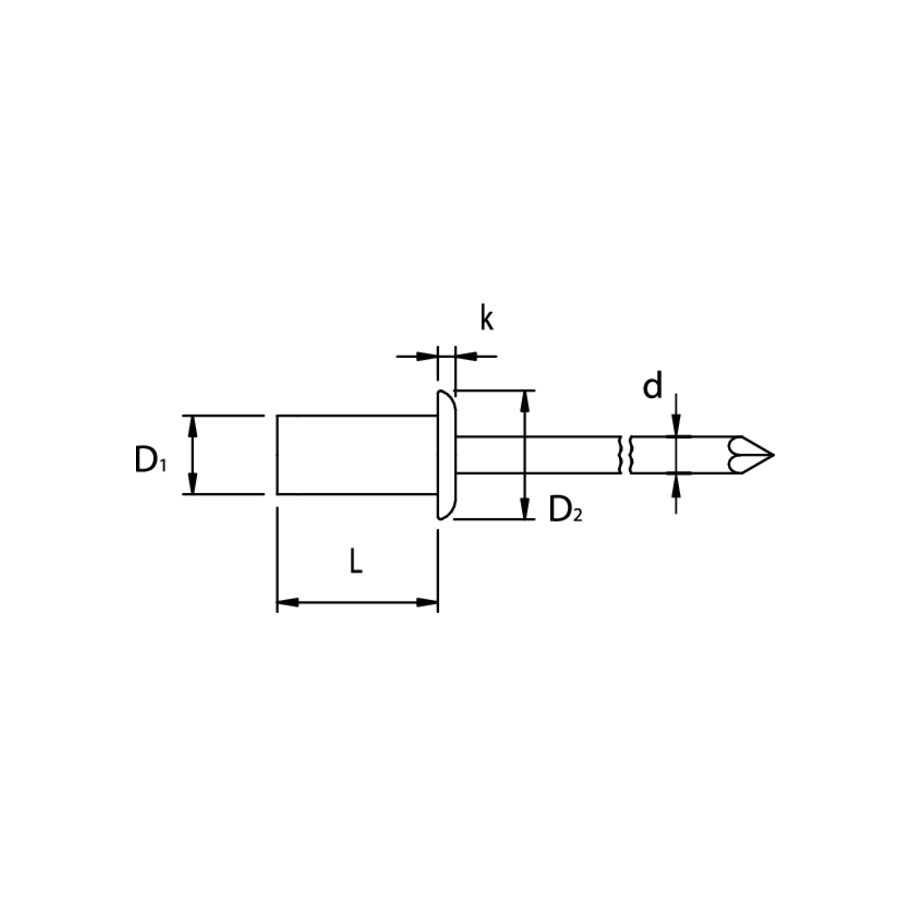 GESIPA CAP Dichtblindniete Flachrundkopf A2/A1 3,2x8
