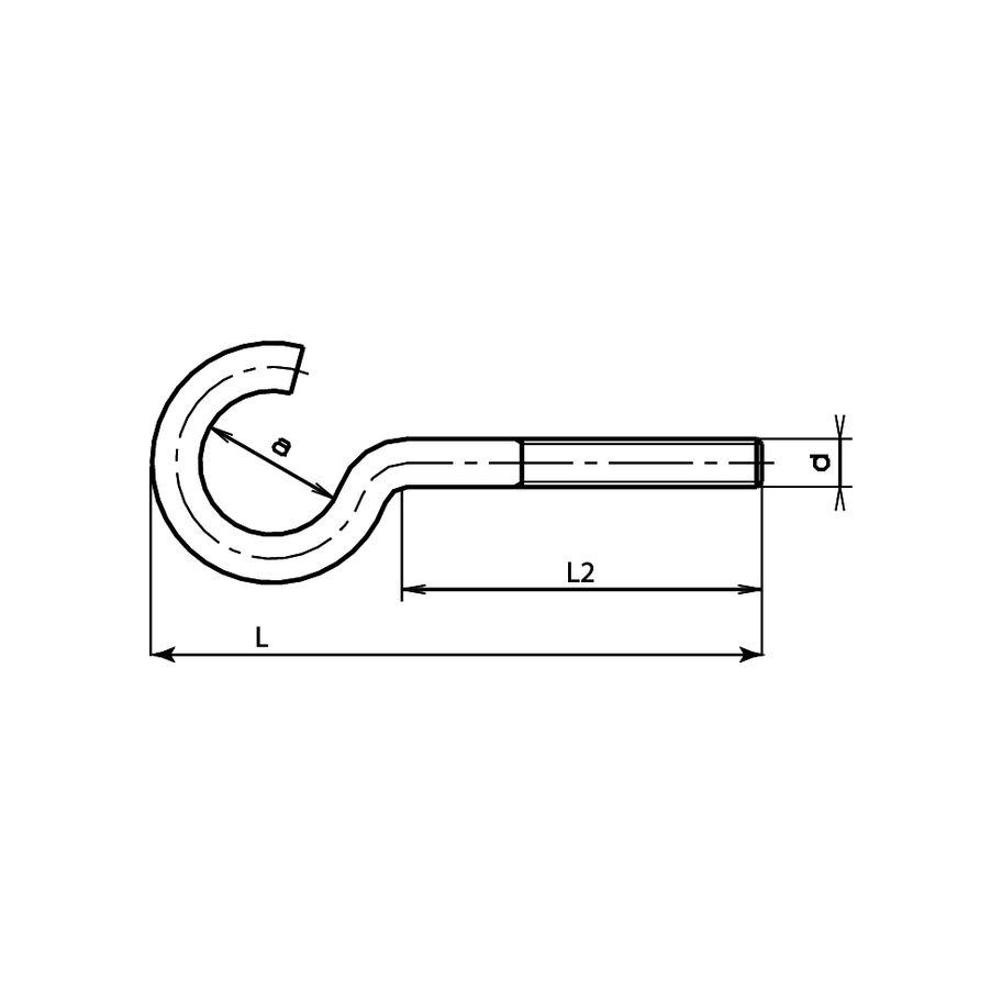Hakenschrauben metrischem Gewinde St znb M5x50x16