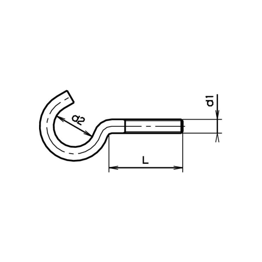 Waschseilhaken M-Gewinde rostfrei A2 M 6x32/18