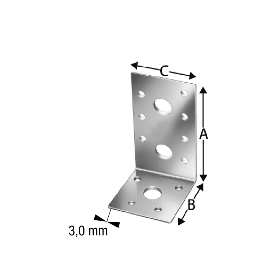 SST Winkelverbinder Stahl feuerverzinkt 90×48×3×48