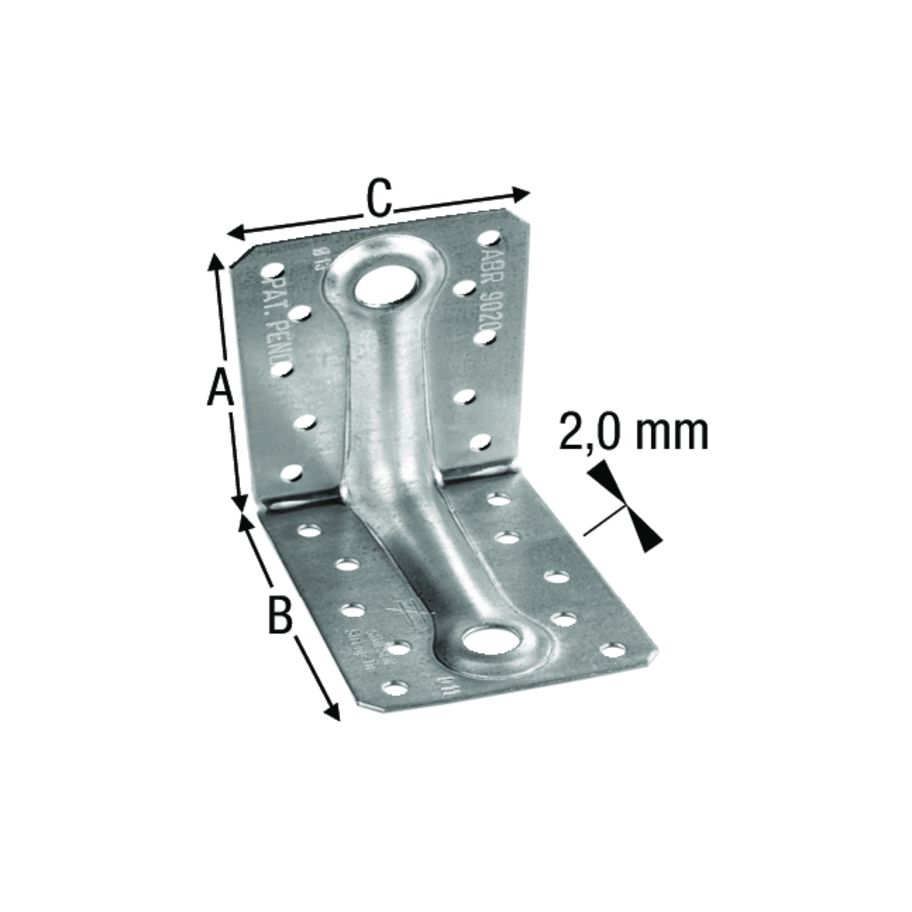 SST Winkelverbinder Stahl feuerverzinkt ABR9020 88×88×65×2