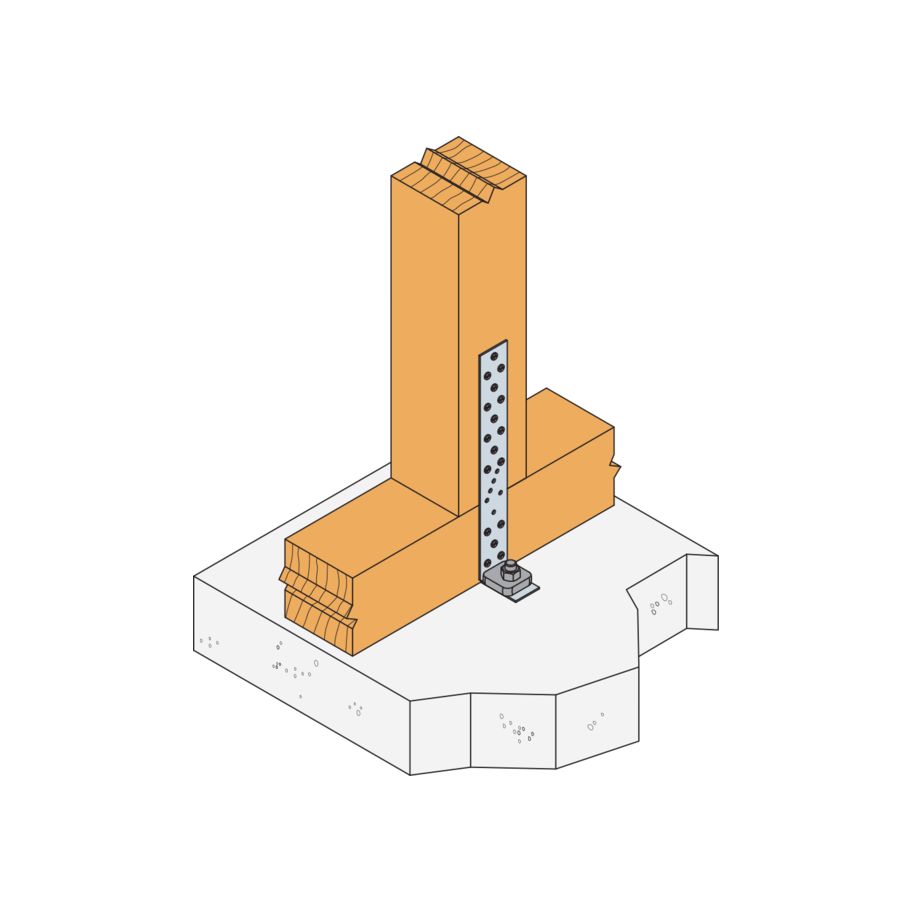 SST Winkelverbinder Typ AH Stahl feuerverzinkt 492×52×40×2