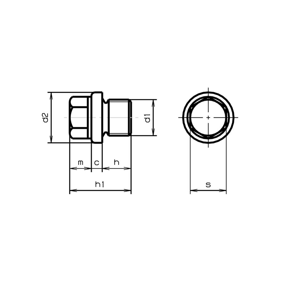 Verschluss-Schrauben 6Kt Bund o DicRi DIN910-St znb G1/2"