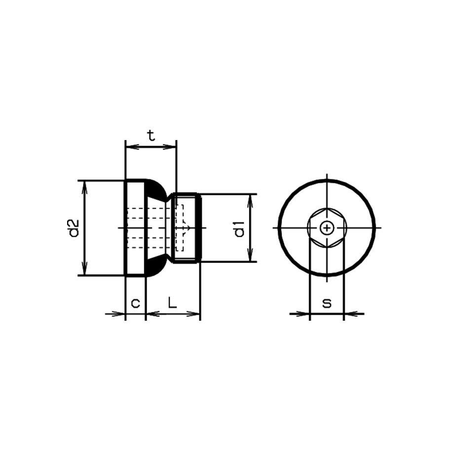 Verschluss-Schrauben In-6Kt mit Dichtring DIN908-St MF30x1,5