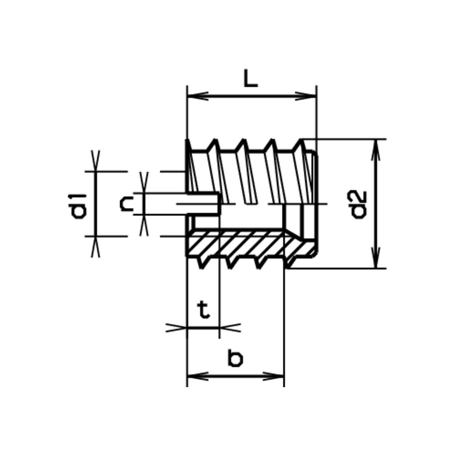 RAMPA Einschraubmuttern TypA ~DIN7965A-Stahl znb M8x14x15