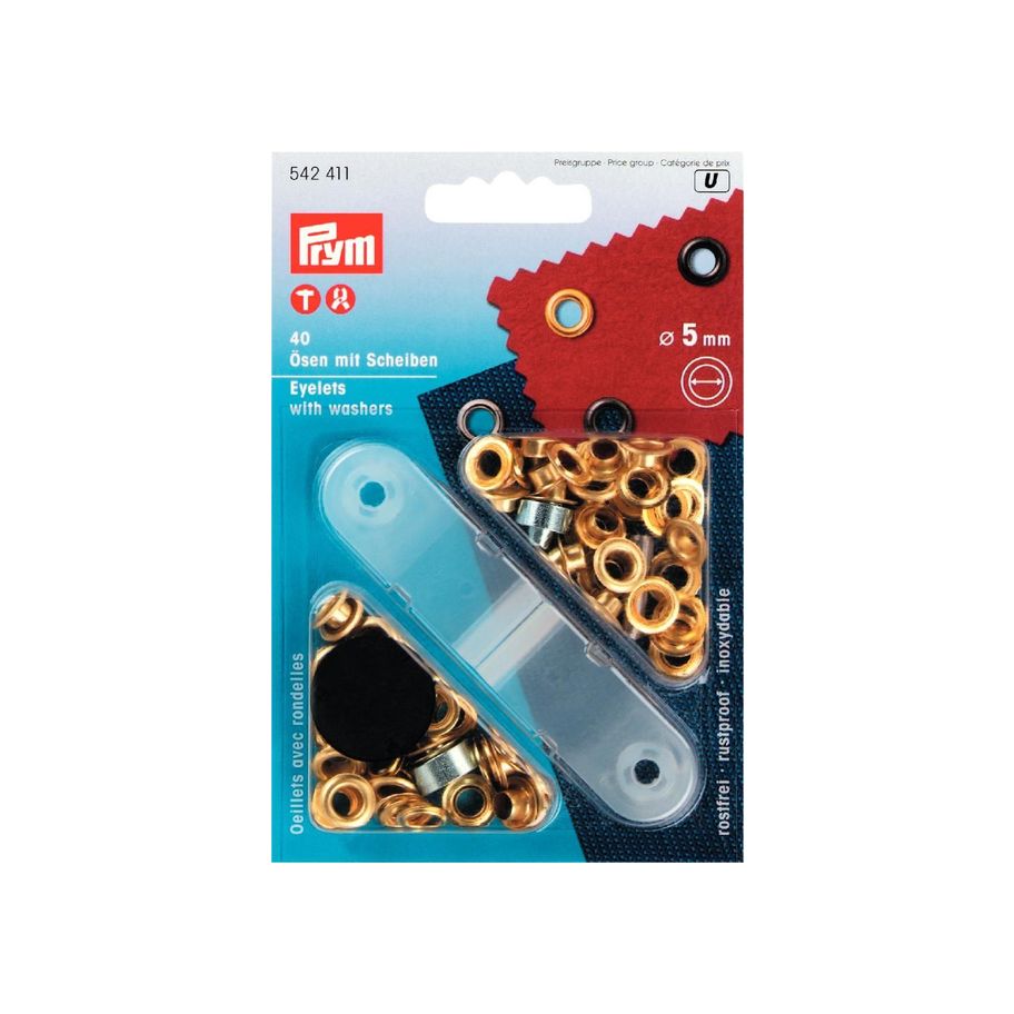 PRYM Öse mit Scheibe goldf 5mm