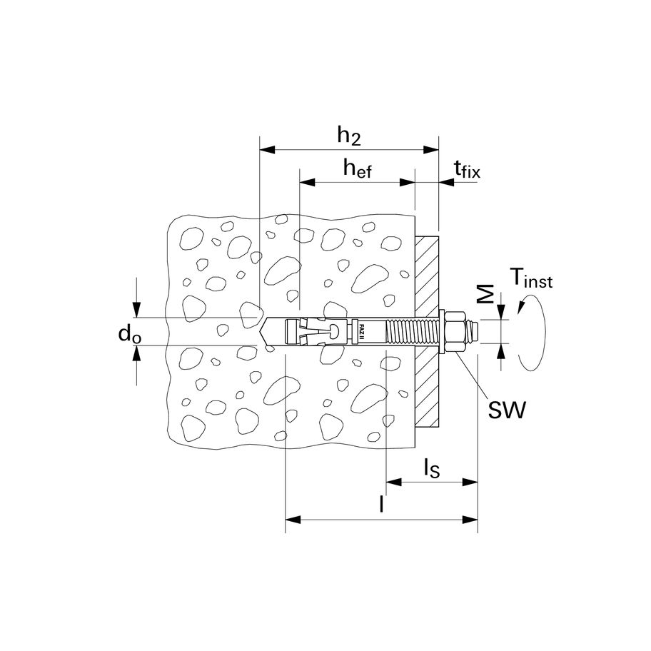 fischer Bolzenanker Stahl blau verzinkt FAZ II Plus 12/20