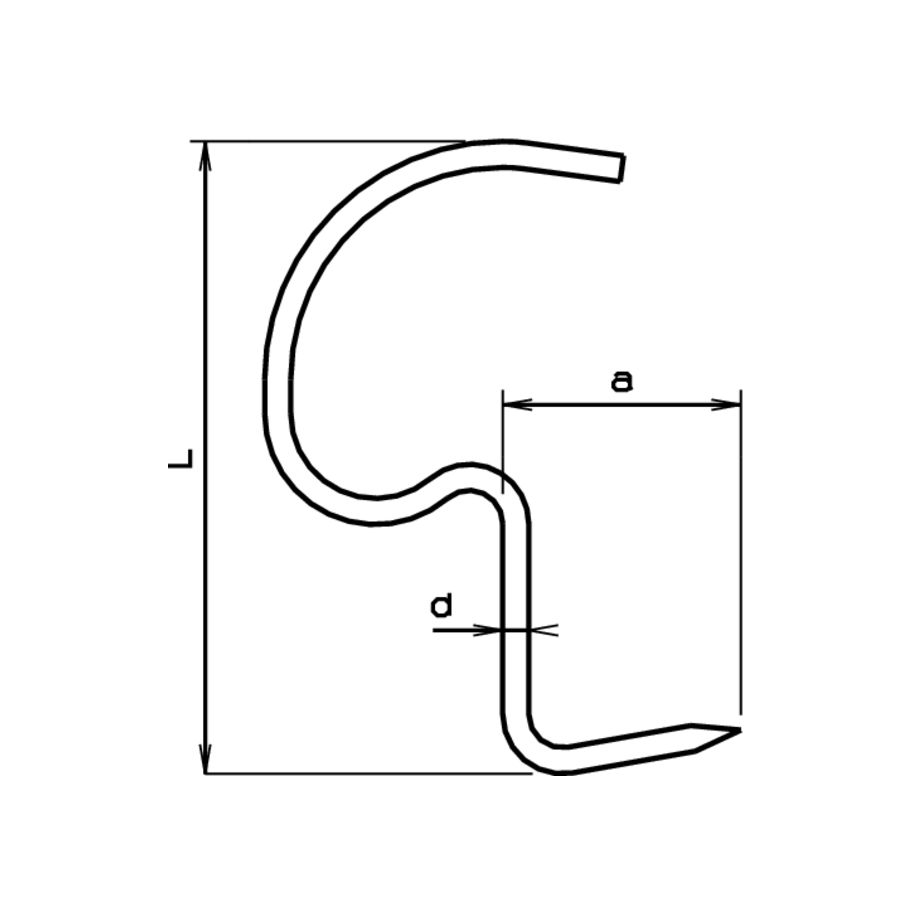 Ziegelhaken für Pfannenziegel Stahl verzinkt blau 3,5x32x85