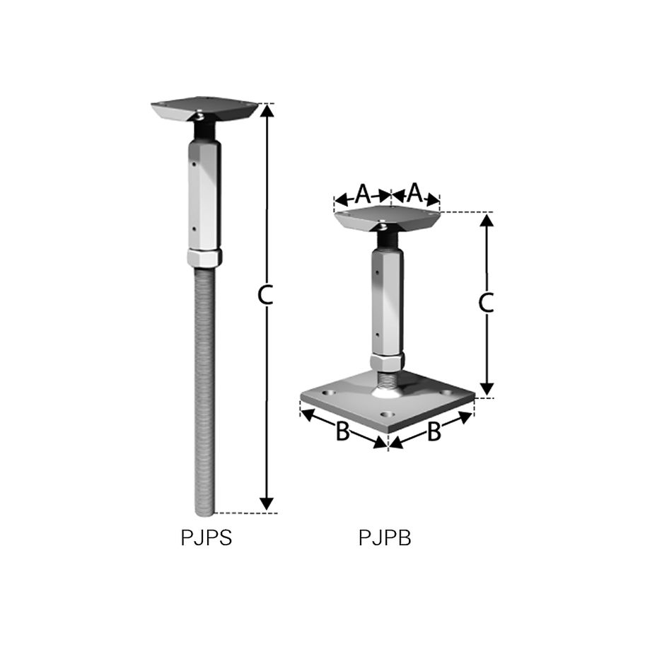 SST Stützenfuss Stahl feuerverzinkt JPB Rohrhöhe 163-213