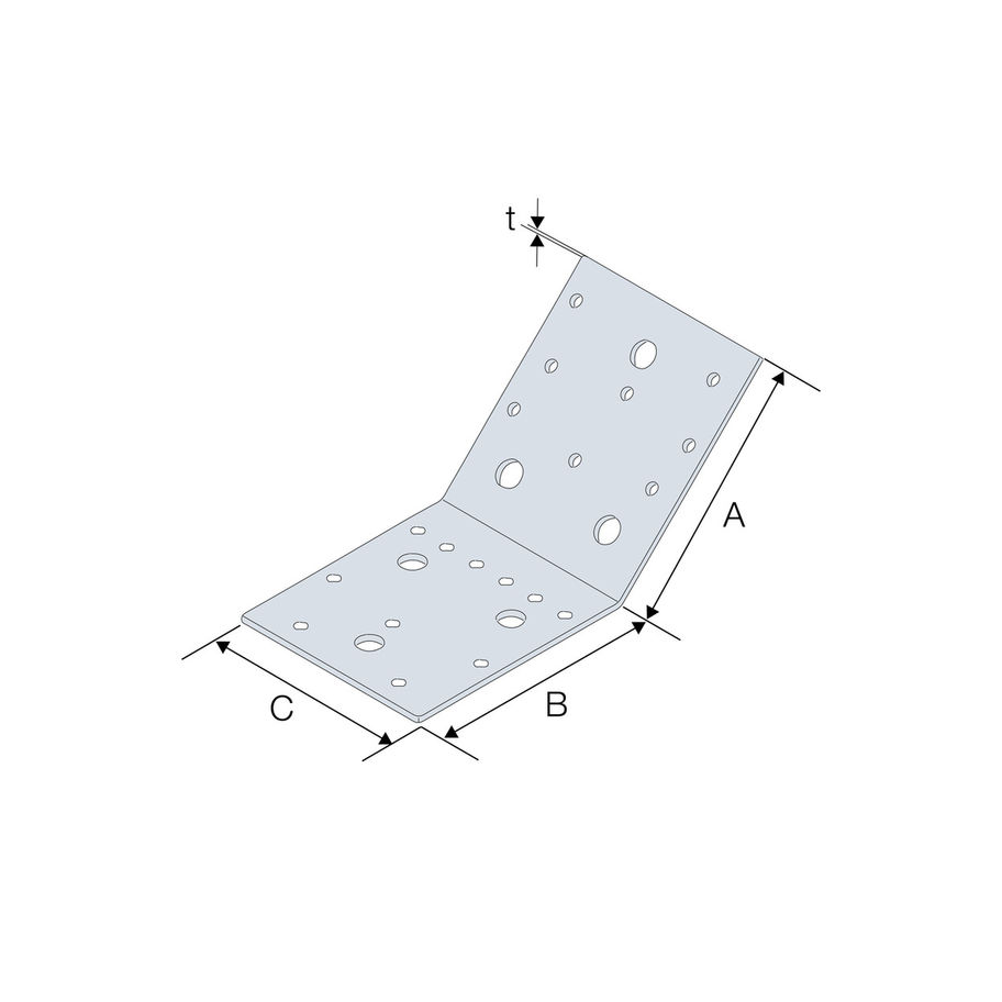 SST Winkelverbinder ohne Rippen AB105-135GR 103x103x90x3