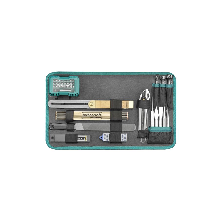 technocraft Metabox Werkzeugkoffer wood Premium 107-tlg