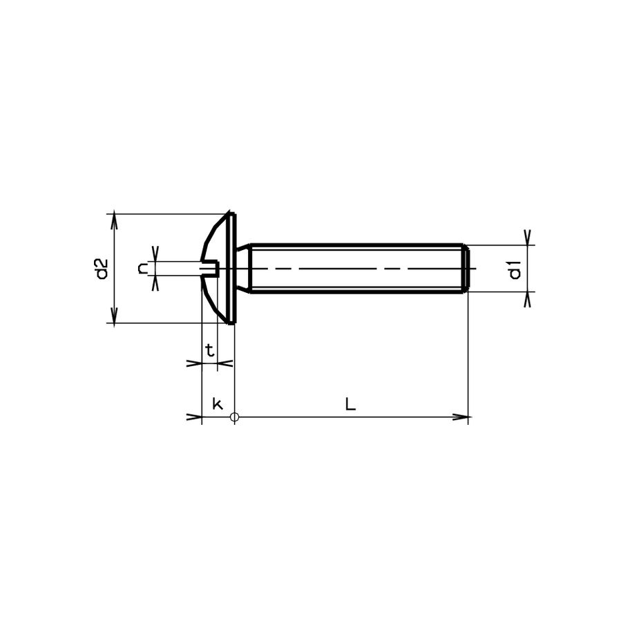 Becherschrauben mit Schlitz ohne Muttern rostfrei A2 M5x10