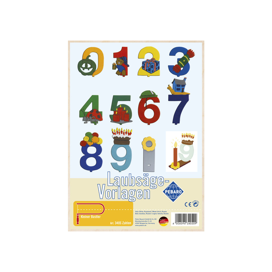 PEBARO Laubsägevorlage "Zahlen"