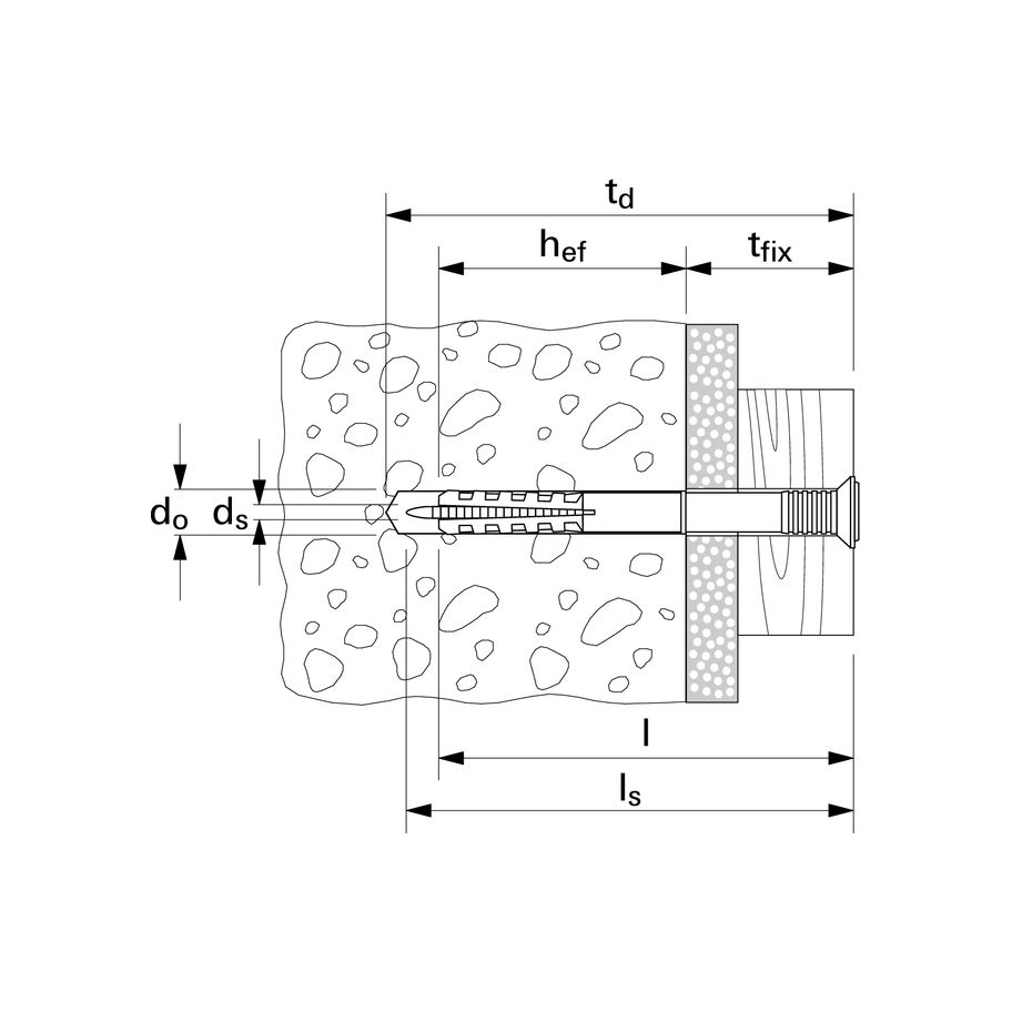 fischer Nageldübel m. Senkkopf KS Z  Stahl N 6x80/50 S