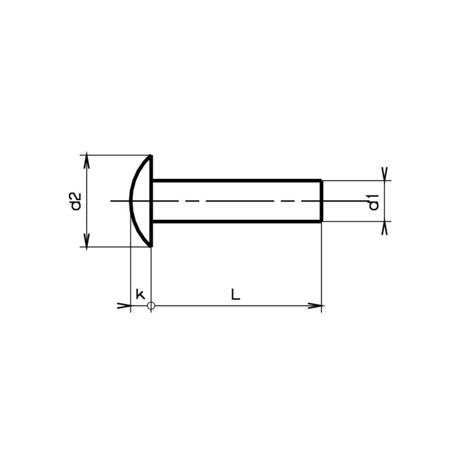 Flachrundnieten DIN 674-Stahl 5x20