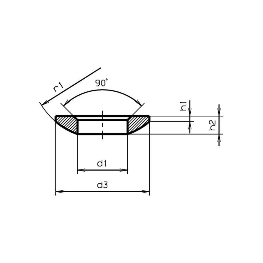 Kugelscheiben DIN 6319C-Stahl gehärtet 17/30/5,3