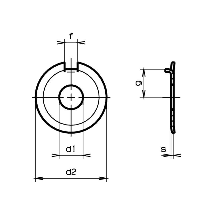 Sicherungsbleche mit Nase DIN 432-Stahl znb 25/M 24