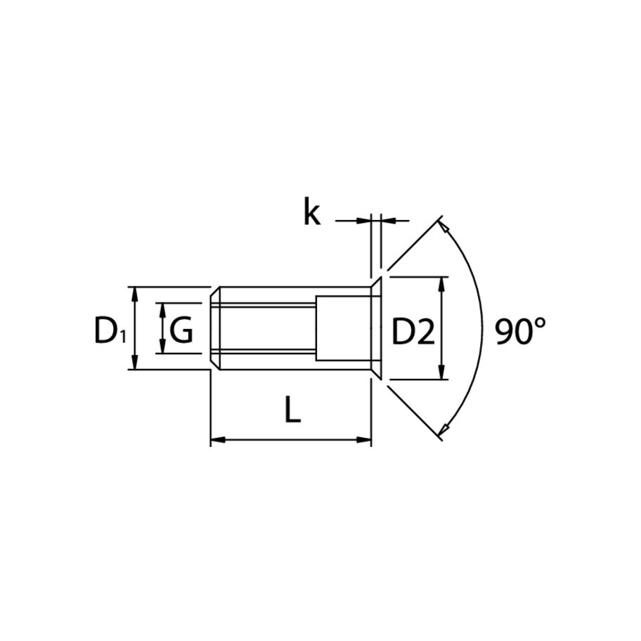 GESIPA Blindnietmuttern Kleinkopf Stahl gerändelt M5 7x12,5