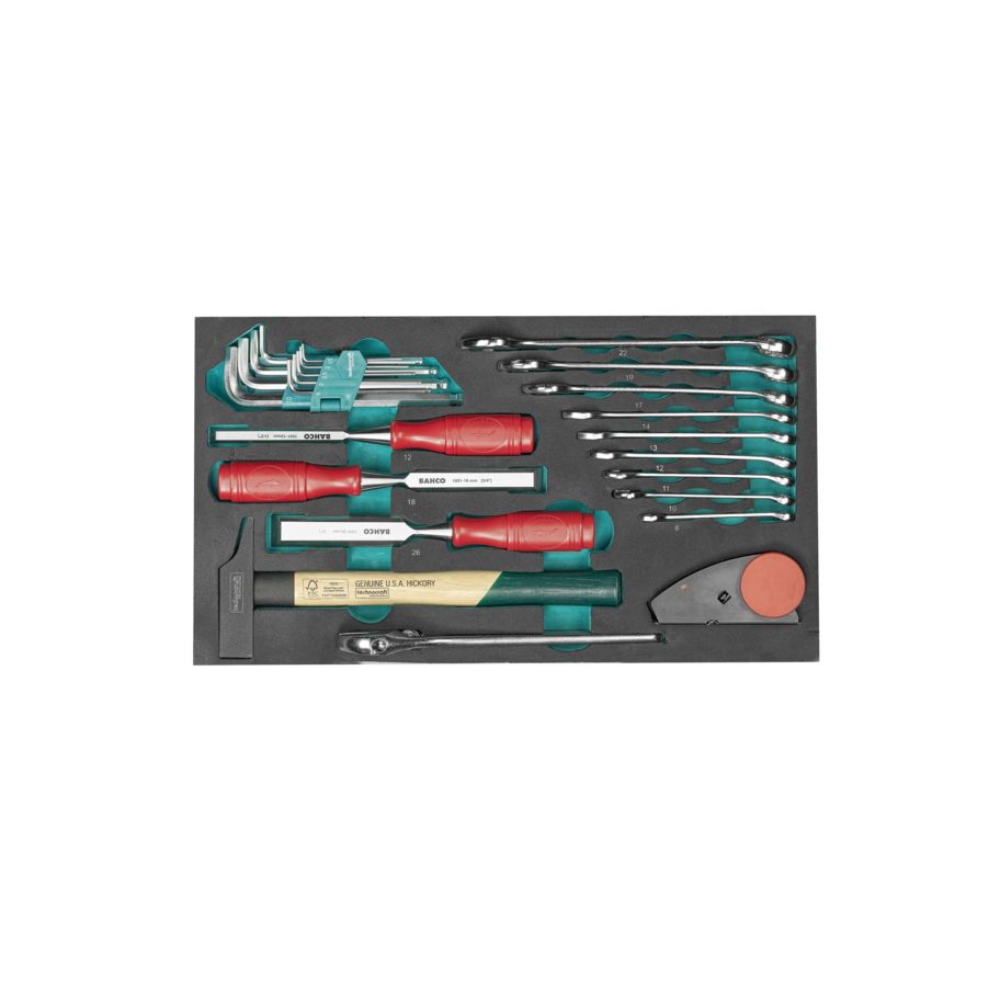 technocraft Metabox Werkzeugkoffer wood Premium 107-tlg