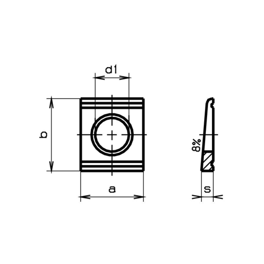 4Kt-Scheiben f. U-Träger DIN 434-Stahl znb 22/40/44