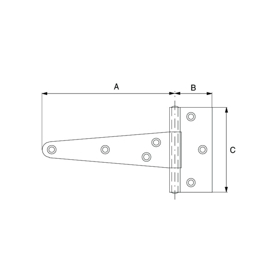 bestaPAC T-Scharnier verzinkt 146x68x23