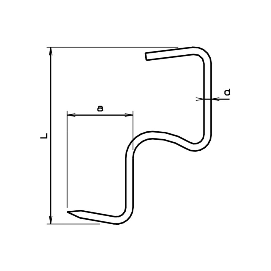 Ziegelhaken Model Jura für Flachziegel Stahl znb 3,5x32x102