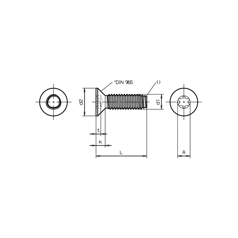 Gewindefurchende Senkschrauben T ~DIN 7500M-St znb M6x16