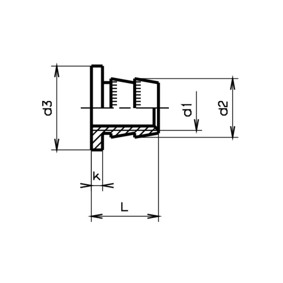 RAMPA Einschlagmuttern Typ TS Stahl verzinkt blau M6