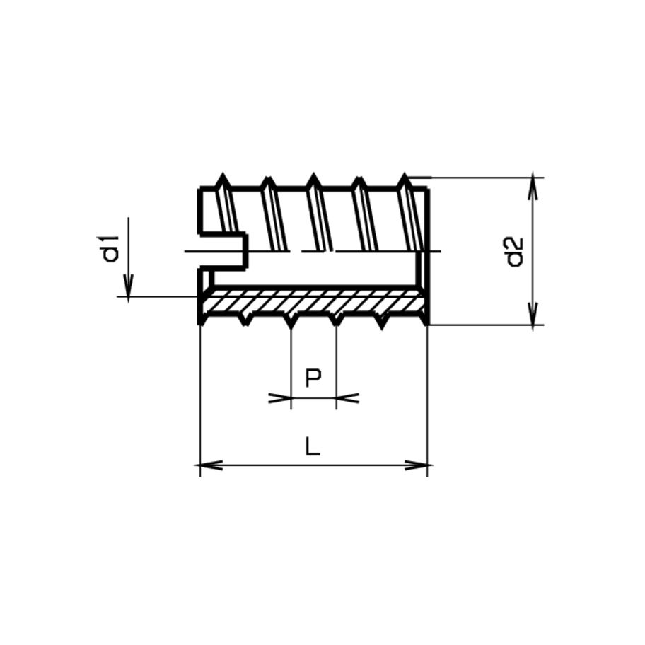 RAMPA Gewindebuchsen Typ B Messing M8x18