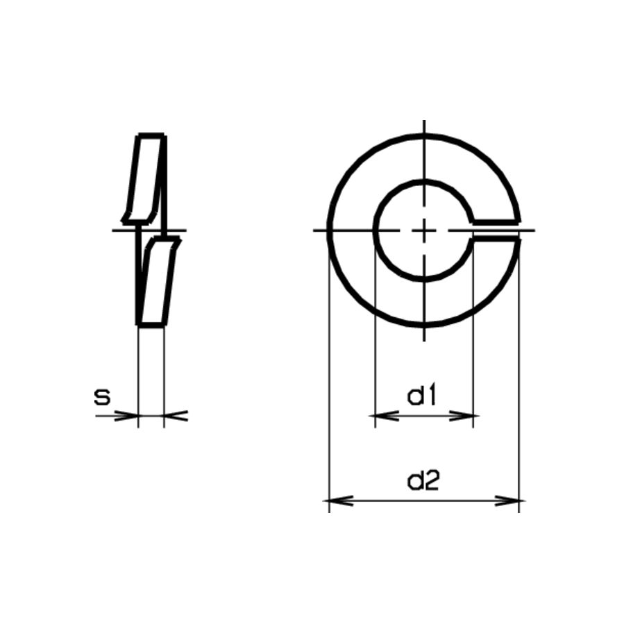Federringe aufgebogenen Enden DIN127A-Federstahl A8