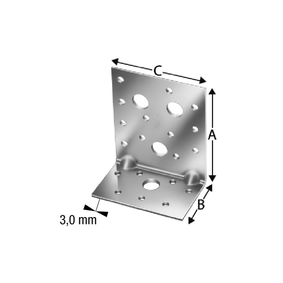 SST Winkelverbinder Stahl feuerverzinkt 90×48×3×76