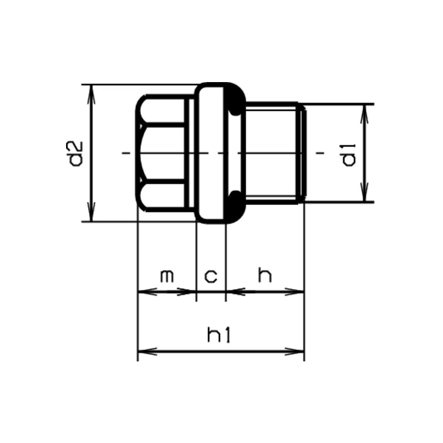 Verschluss-Schrauben 6Kt Bund mit DicRi DIN 910-St MF20x1,5