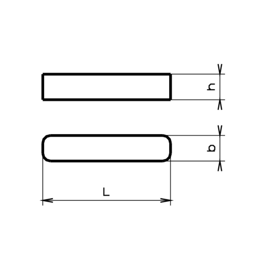 Passfedern ohne Anzug rundstirnig DIN 6885-A4 8x7x80