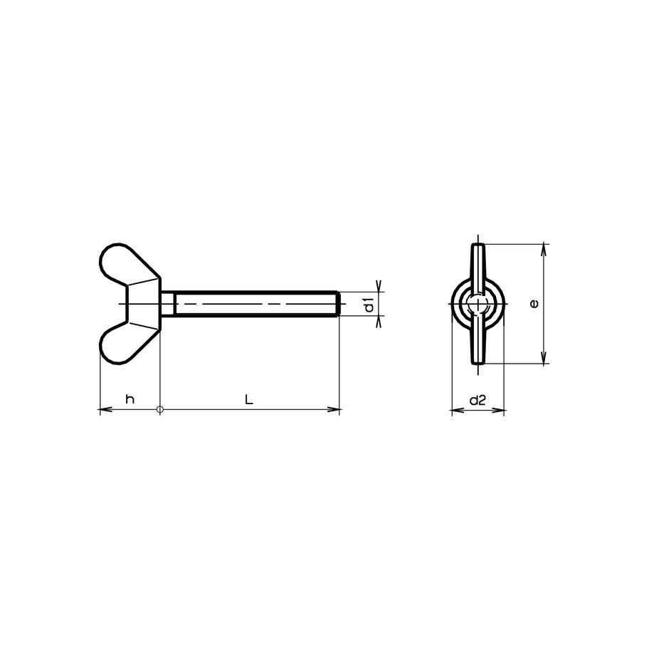 Flügelschrauben amerikanische Form ~DIN 316-A2 M6x16