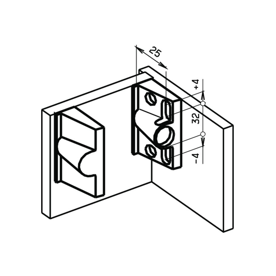 TOPBLOC Montagesystem höhenverstellbar mit Bohrschablone