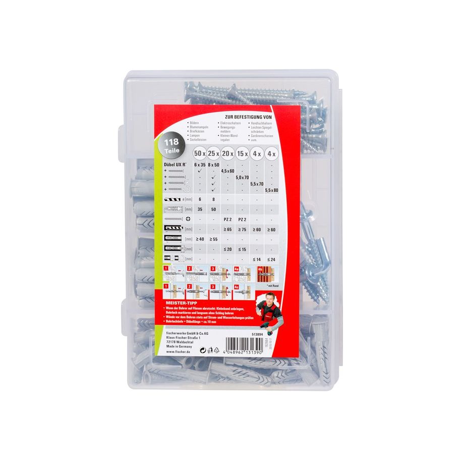 fischer SB Meisterbox UX mit Schrauben und Haken