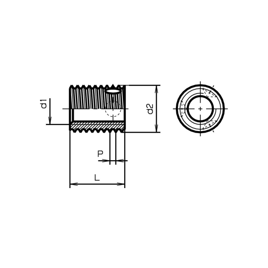 RAMPA Gewindebuchsen Typ BAS Stahl verzinkt blau M4x8