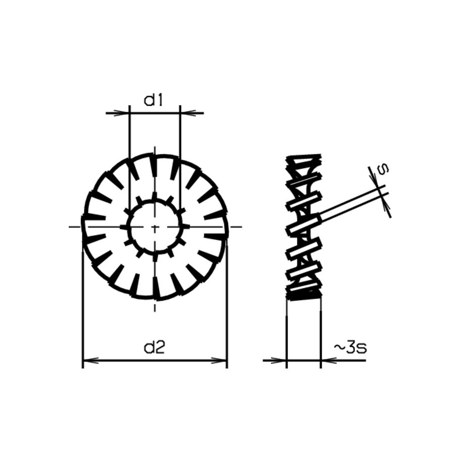 Fächerscheiben Doppelzahnung DD Federstahl znb 12,3/30,5/1,2