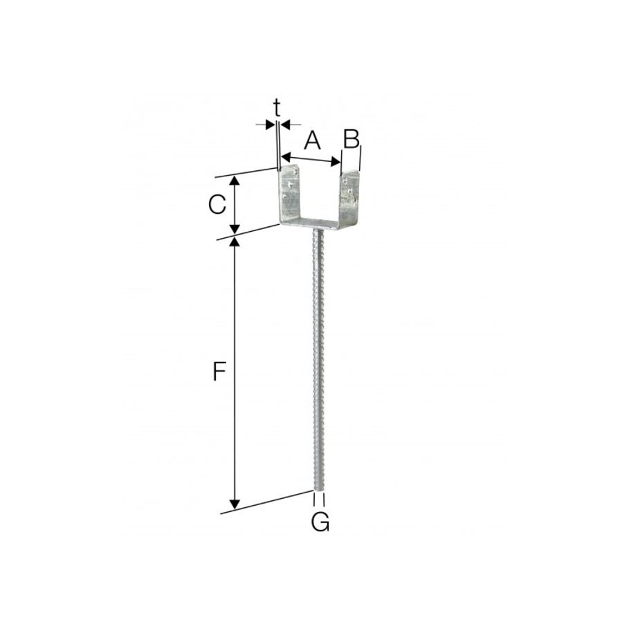 SST Stützenfuss PDL100/60G Stahl feuerverzinkt 100x60