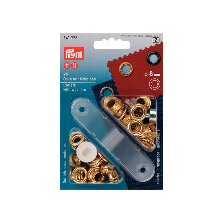 PRYM Öse mit Scheibe goldf 8mm
