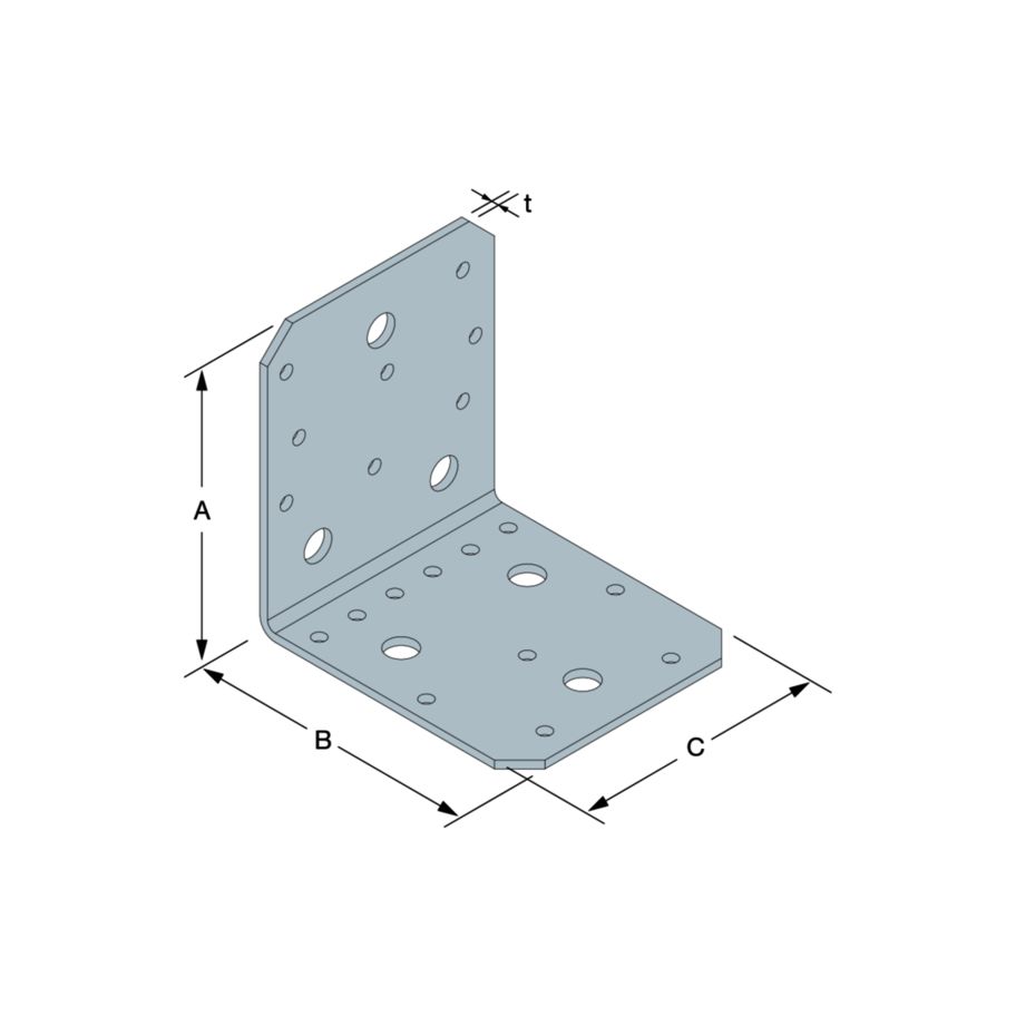 SST Winkelverbinder ohne Rippen AB70 70×70×55×2